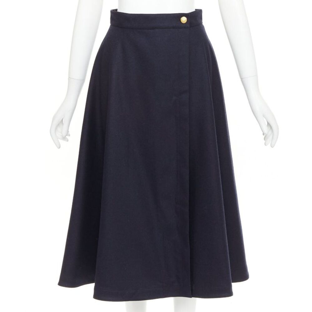Celine Wool Wrap Midi Skirt
